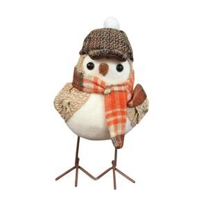 Rare Harvest‎ Autumn Felt Bird 7" Table Thanksgiving Anthropomorphic Fall Decor